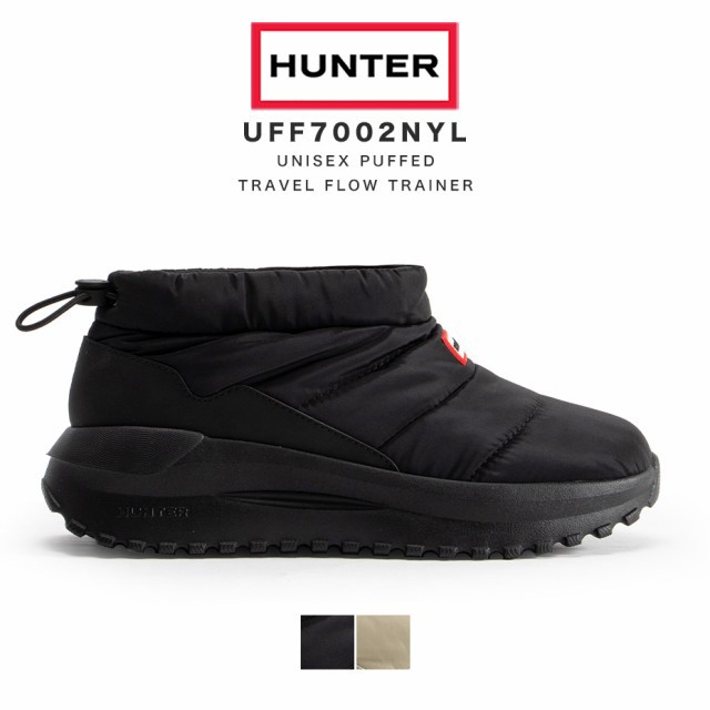 冬新作 新作 ハンター hunter ブーツ レディース ユニセックス UNISEX PUFFED TRAVEL FLOW TRAINER スリッポン スノーブーツ ショートブーツ 耐水 ブランド 撥水 防水 ブラック 黒 シューズ 靴 送料無料 ショートブーツ