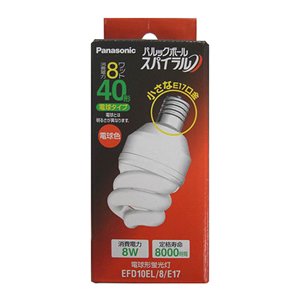 【中古品】パナソニック 電球形蛍光灯 D10形・口金E17・電球色パルックボール スパイ (中古品)の通販は 6,213円