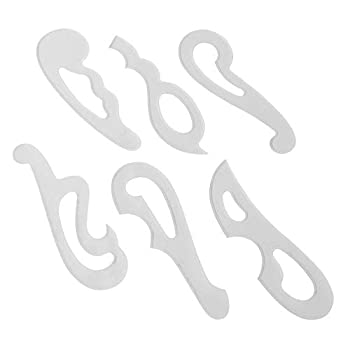 【中古品】ウチダ 雲形定規 エッジ付 18cm 6枚組 014-0014(中古品)