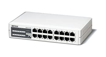 【未使用 中古品】BUFFALO 10/100Mbps対応 プラスチック筺体 電源内蔵 16ポート ホワイト ス (中古品)