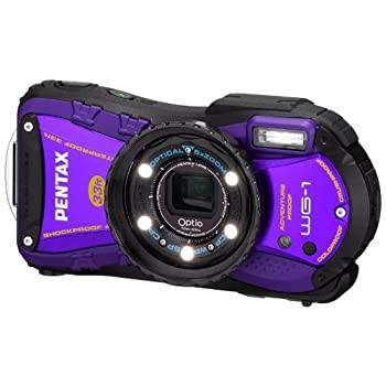【中古品】PENTAX 防水デジタルカメラOptio WG-1パープル 約1400万画素 広角28mm 光学(中古品)の通販は