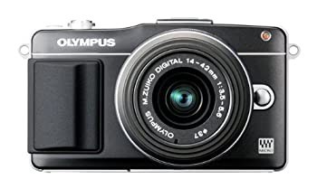 OLYMPUS ミラーレス一眼 PEN mini E-PM2 レンズキット ブラック E-PM2 LKIT(中古品)の通販は