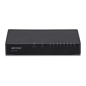 【中古品】BUFFALO Giga対応 プラスチック筐体 AC電源 8ポート ブラック スイッチング(中古品)