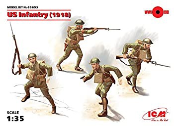 【中古品】PLASTIC MODEL KIT US INFANTRY (1918) (4 FIGURES) 1/35 ICM 35693(中古品)
