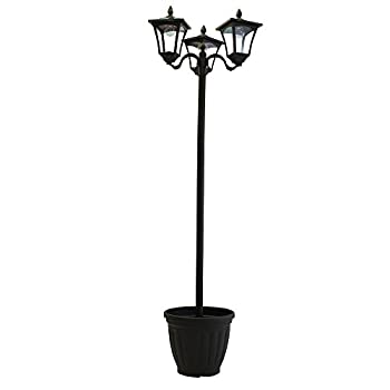 【未使用 中古品】リビングアウト(Living Out)植木鉢付きソーラー街灯 3灯タイプ ブラック(中古品)の通販は