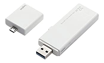 【中古】(未使用･未開封品)ロジテック USBメモリ 32GB USB3.0 ライトニング対応 microUSBアダプタ付 LMF-LGU332GWH