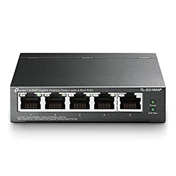 【中古】(未使用･未開封品)TP-Link スイッチングハブ ギガ 5ポート PoEハブ (4x PoE対応 全体最大56W) アンマネージ 5年保証 TL-SG1005P