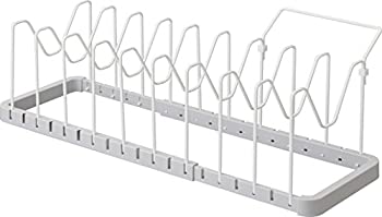 【中古】(未使用･未開封品)山崎実業(Yamazaki) シンク下 伸縮 鍋蓋 & フライパンスタンド ホワイト 約W45~82×D20×H17.5cm プレート Plの通販は