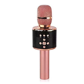 【中古】Bluetoothワイヤレスポータブルハンドヘルドマイクを備えたカラオケマイクで、インタビューのインタビューや子供の家のKTVパーテ