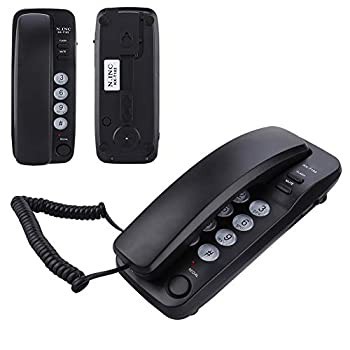 【中古】ウォールマウント固定電話、発信者ID表示なし固定電話有線英語電話、内線電話、ホテルの家族用のデスクトップ電話(black)の通販は