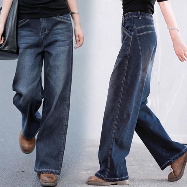 ワイドパンツ レディース デニム ロングパンツ 美シルエット ゆったり デニムパンツ デザイン ユーズド ゆったり 体型カバー 大きいサイズの通販は 5,295円