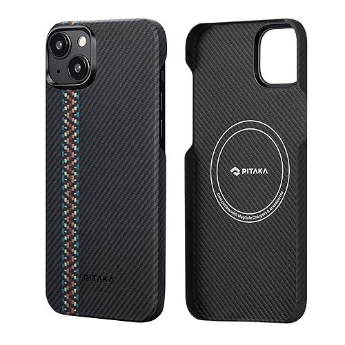 「PITAKA」 iPhone 15 Plus用 ケース 浮織600Dアラミド繊維製 MagSafe対応 MagEZ Case 4 超極薄・超軽量 カーボン風 ワイヤレス充電対応の通販は