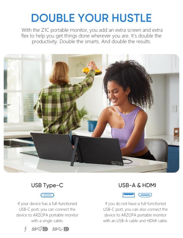 ARZOPA 16.1インチ モバイルモニター 100％sRGB 非光沢 FHD Amazon.com: ARZOPA 16.1