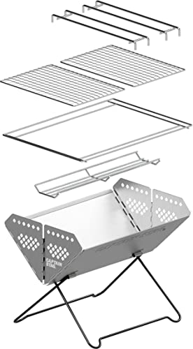 限定 キャプテンスタッグCAPTAIN STAG バーベキューコンロ グリル 焚火台 V型 スマートグリル Type2 ステンレの通販は 7,190円