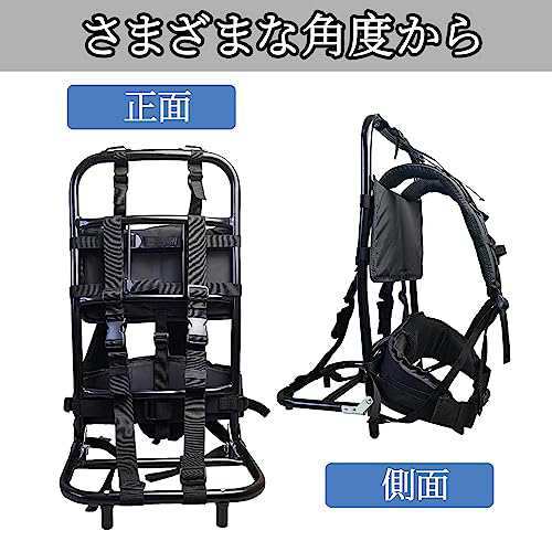 PAKESI キャリー 背負子 登山用 アルミ合金 ポータブル 折りたたみ式 耐荷重60KG 頑丈 バックパック外枠 釣り/キャ