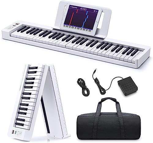 Donner 電子ピアノ キーボード 61鍵盤 折り畳み バッテリ内蔵 長時間利用可能 MIDI対応 タッチレスポンス機能 軽量の通販は