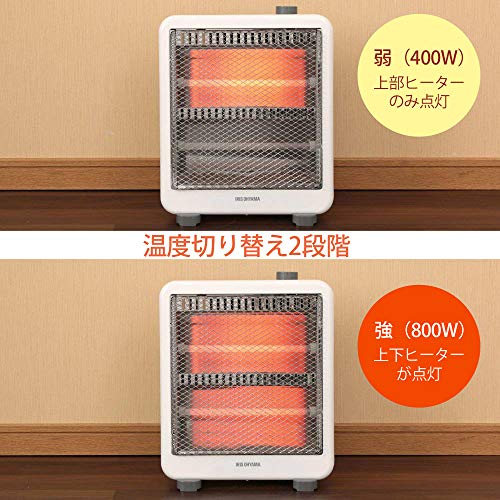【送料無料】アイリスオーヤマ 電気ストーブ ヒーター 暖房器具 電気 足元 小型 省エネ 脱衣所 転倒時電源OFF 400W/800W 2段