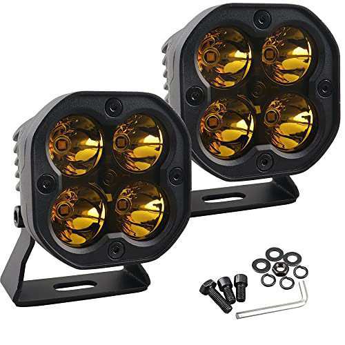 Chelhead 3インチ LED作業灯 40w イエロー LEDフォグランプ 広角ビーム IP67防水等級 取り付け角度調整可の通販は