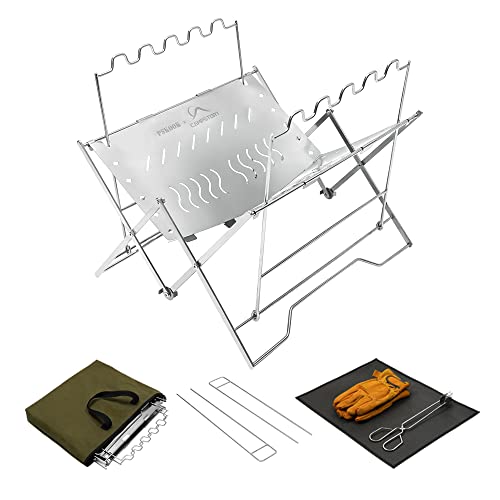 PSKOOK 焚き火台 ソロライトグリル 折りたたみ 軽量 コンパクト ステンレス製 収納バッグ付き 1台多役 XX200の通販は 7,970円