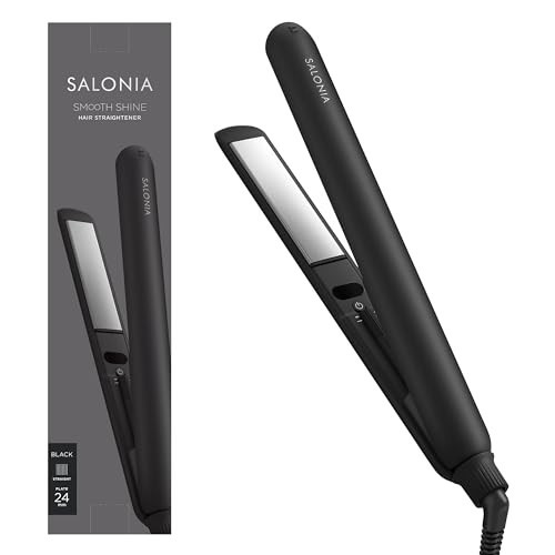 SALONIA サロニア スムースシャイン ストレートヘアアイロン 24mm ブラック 耐熱ポーチ付 SAL23105BKの通販は