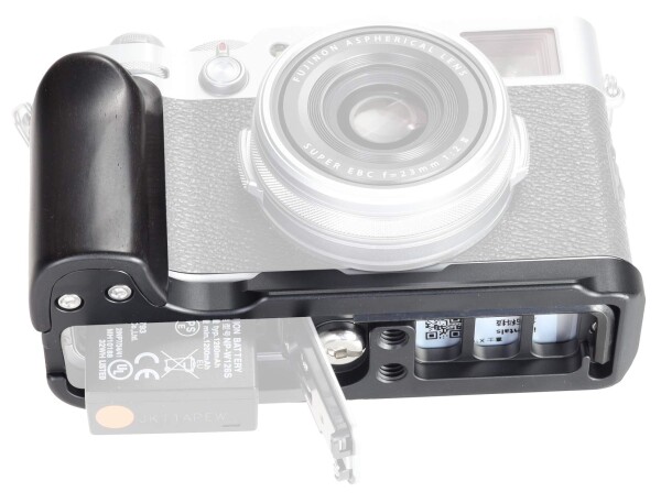 WEPOTO Fujifilm X100V X100F 用ハンドグリップメタル黒檀木材 GP-X100V
