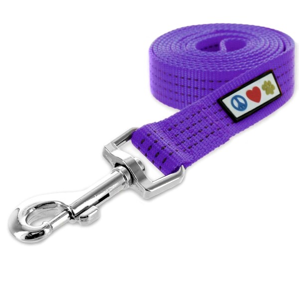 【送料無料】Pawtitas Reflective Leash M/L Purple 1.2M ペット子犬の鎖反射犬の鎖快適なハンドル高反射