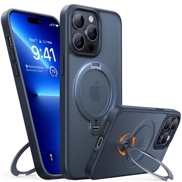 【送料無料】TORRAS iPhone 14 ProMax 用 ケース 縦横両対応 リング マグネット搭載 MagSafe対応 ワイヤレス充