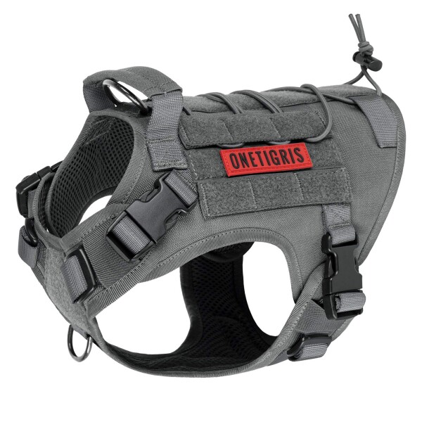 【送料無料】OneTigris 犬 ハーネス 超軽量 タクティカルハーネス 引っ張り防止 喉に優しい ハンドルとDリング2個付き メッシュナ