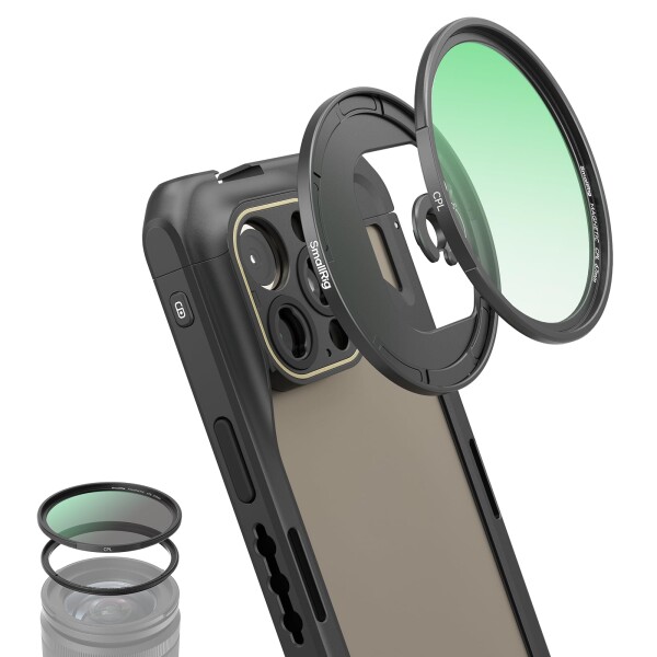 【送料無料】SmallRig 67mm 偏光フィルター 67mm ねじ式フィルターリングと Mマウントフィルターアダプター付き 防水・