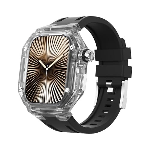 【送料無料】コンパチブル アップルウォッチバンド 10 42mm バンパーケース付き 頑丈な透明保護カバーApple Watch スポーツバ