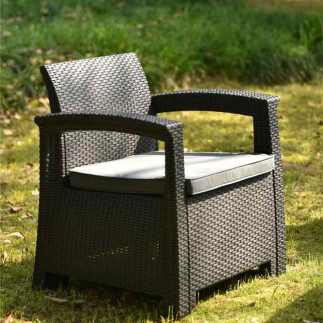 ガーデンファニチャー 3点 ガーデン テーブル セット ラタン調 屋外