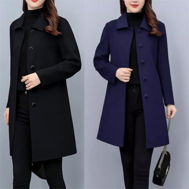 コート レディース オーバーコート Pコート ステンカラー ミディアム 中綿 防寒 通勤 フォーマル OL オフィス 外出 冬 外套 女子 アウター