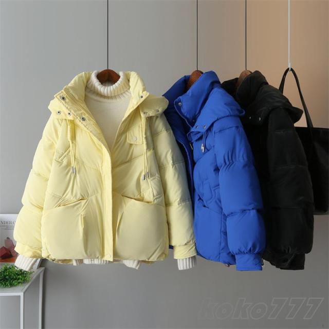 コート レディース 中綿ジャケット ダウンジャケット 綿入れ フード ショート 防寒服 オーバーサイズ 学生 スクール 通学 通勤 アウトドア 冬 女子アウター