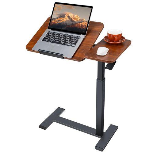 【送料無料】昇降式サイドテーブル 幅70×奥行40CM×高さ66-104CM 天板無段階角度調整 SHUWEI キャスター付き 可移動スタン