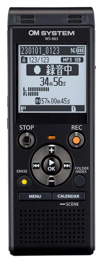 【送料無料】OM SYSTEM WS-883 BLK 語学学習/講義録音/会議録音/議事録/リニアPCM録音/外部メモリ対応