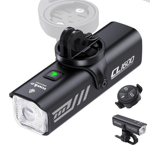 【送料無料】TOWILD CL1600 自転車 ライト 1600ルーメン 大容量5000MAH 充電式USB-C ロードバイクライト 高輝度