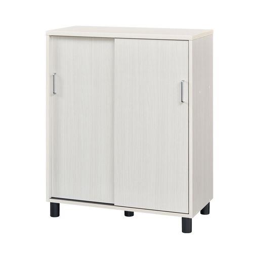 【送料無料】白井産業 下駄箱 シューズボックス 玄関収納 木製 開閉に場所を取らない引き戸タイプ 幅80CMサイズ 約18~24足収納 ホワ