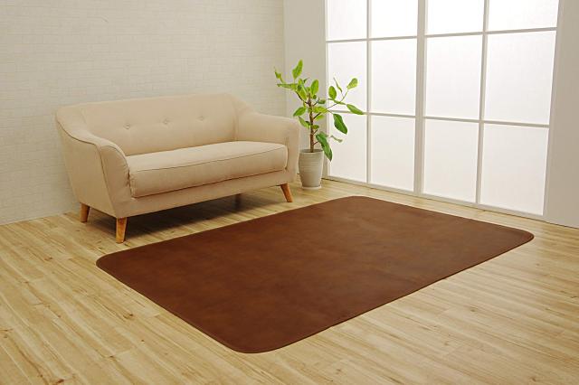 【送料無料】イケヒコ ラグカバー 引っかき傷防止 抗菌 シワになりにくい スクラッチ ブラウン 約130×190cm #6031369の通販は