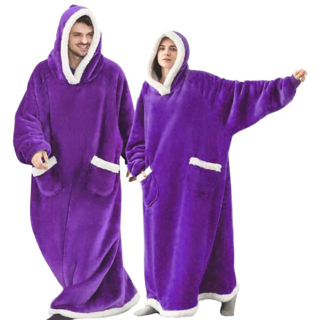 【送料無料】MACOLAUDER ウェアラブルブランケット パーカー袖とポケット付き 大人用 メンズ レディース 超ソフト 温暖 ふわふわ の通販は 4,802円