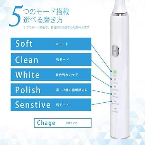 applife 音波 歯ブラシ デンタルクリア 専用ブラシ 3本 付属 ブラック | 5段階調整モード ソニック 充電式 オートの通販は
