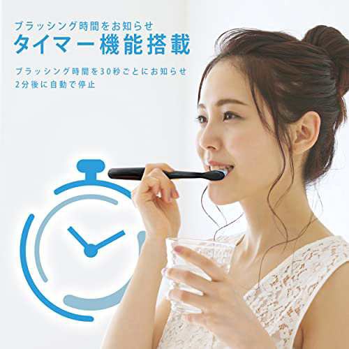 applife 音波 歯ブラシ デンタルクリア 専用ブラシ 3本 付属 ブラック | 5段階調整モード ソニック 充電式 オートの通販は