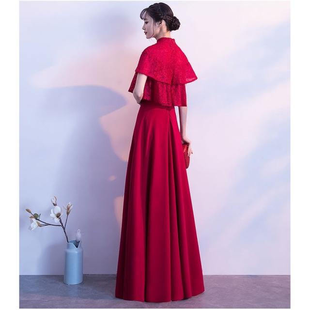 【XS?3XL】ロングドレス 大人 ピアノ 発表会 演奏会 袖付き 母親 おしゃれ フォーマル ワンピース 結婚式 パーティードレス 黒 パーティー_8