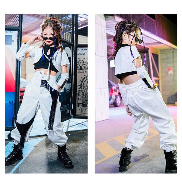 チアガール ダンスウェア キッズ ダンス衣装 女の子 ガールズ 韓国子供服 ヒップホップ セットアップ ジャズダンス 応援団 チアステージ衣装 練習着_1