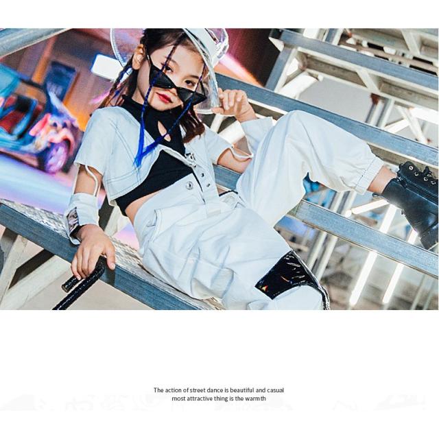 チアガール ダンスウェア キッズ ダンス衣装 女の子 ガールズ 韓国子供服 ヒップホップ セットアップ ジャズダンス 応援団 チアステージ衣装 練習着_3