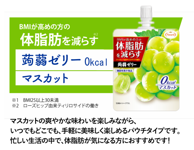 たらみ ゼリー Tarami 体脂肪を減らす 蒟蒻ゼリー 0kcal マスカット 30個 送料込み【機能性表示食品】の通販は