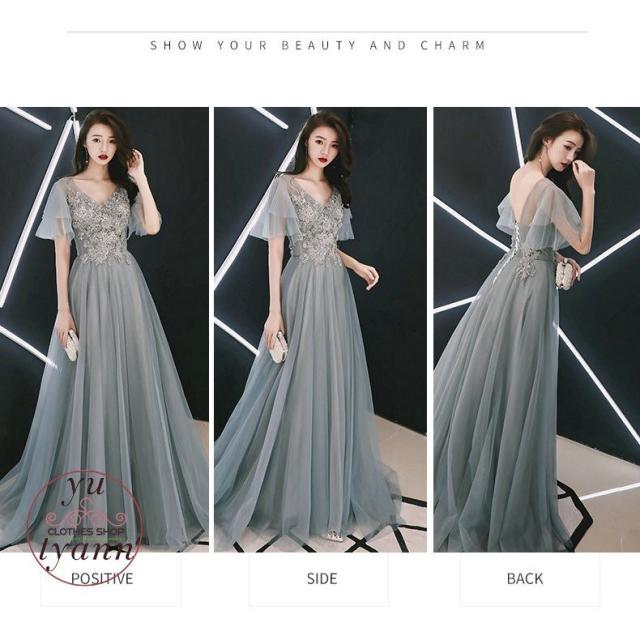 パーティードレス レディース 結婚式 大きいサイズ 袖あり スリムフィット ロング丈 セクシー ウエディングドレス 発表会 忘年会 披露宴 フォーマル 大人 上品_6