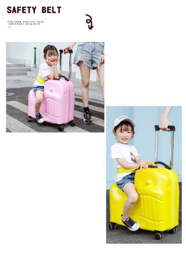 スーツケース 機内持ち込み 軽量 かわいい ssサイズ キャリーバッグ 座れる木馬形 おしゃれ 子供 キャリーケース 耐荷重75kg 1-7歳適用 suitcase 小型 旅行バッグ 修学旅行 国内旅行 日帰り_4