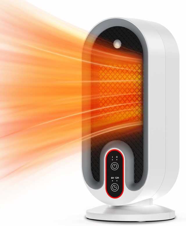 【2024冬新型 2秒速暖】セラミックヒーター ヒーター 電気ストーブ 人感センサー 小型 セラミックファンヒーター 省エネ 650W/800W 2段階温風切替 大風量 即暖 ミニ 静音 ファンヒーター タイマー機能 過熱保護 転倒自動オフ 足元 スリム の通販は