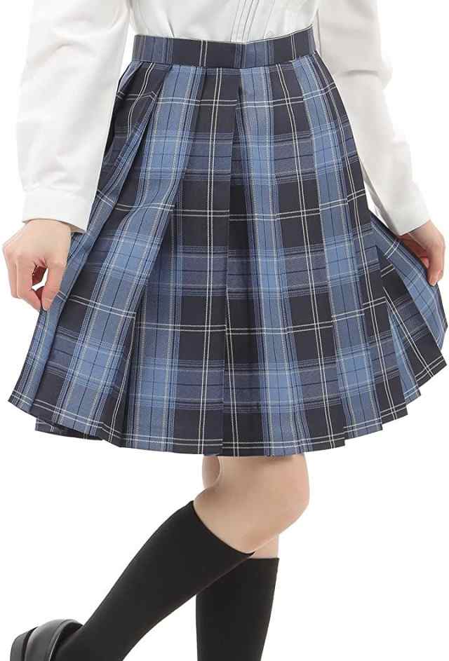 プリーツスカート チェック柄 丈48cm 膝上 スクールスカート 制服 女子 