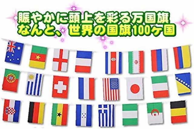 万国旗 運動会 100ヶ国分 選べる大小サイズ / 日の丸有 連旗( 大きい